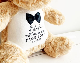 Page Boy Personalised Teddy Gift, Gifts for Page Boys, Page Boy Proposal Gift, Will you be my Page Boy?, Page Boy Teddy Proposal Keepsake