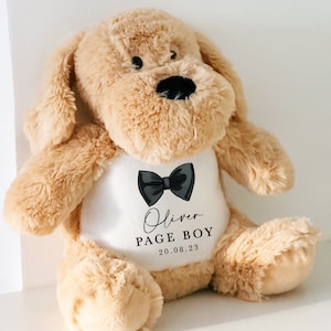 Page Boy Personalised Teddy Gift, Gifts for Page Boys, Page Boy Proposal Gift, Will you be my Page Boy? Dog Page Boy Teddy Proposal Keepsake