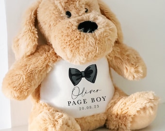 Page Boy Personalised Teddy Gift, Gifts for Page Boys, Page Boy Proposal Gift, Will you be my Page Boy? Dog Page Boy Teddy Proposal Keepsake