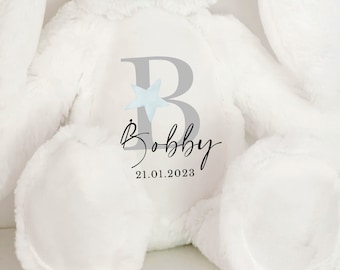 Conejo conejito personalizado, nuevo regalo para bebés, juguete suave de felpa personalizado, su nombre de peluche, juguete de peluche, regalo de baby shower de peluche para niñas y niños