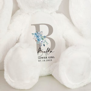 Conejito Conejo Personalizado, ¿Serás nuestra Chica de las Flores? Flower Girl Gift, Flower Girl Proposal, Flower Girl Teddy, Personalized Name Bunny