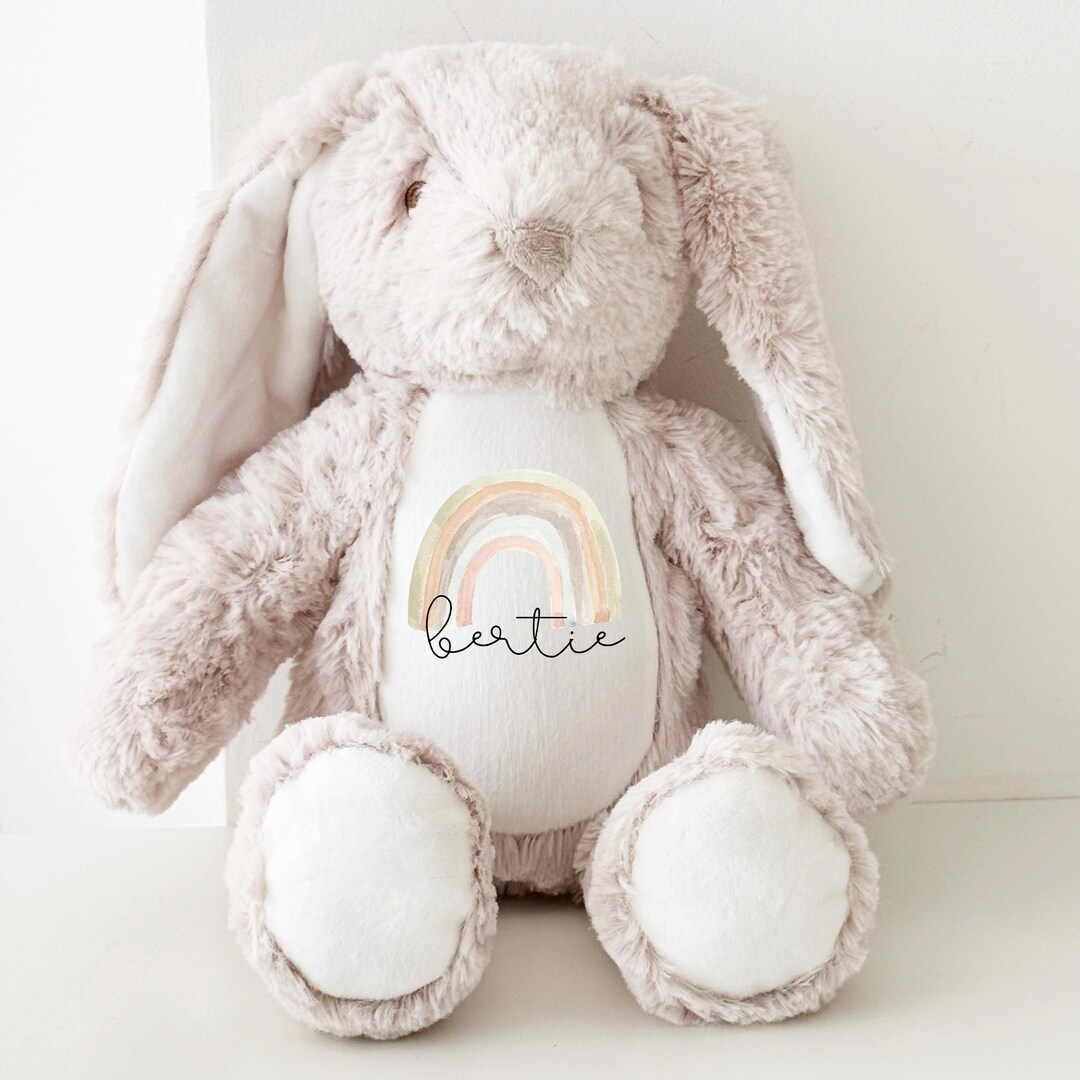 Neutral Rabbit Stuff For Rabbits Personalised Bunny Rabbit, Neutral New Baby Gift, Personalised Neutral ...