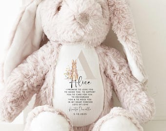 God Daughter Gift Bunny Teddy Christening, Personalised Gifts for God Daughter, Gifts for God Son, Christening Gifts, Baptism Gift Keepsake