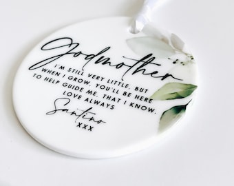 Godmother Gift Ideas - You'll be here to help guide me quote - Gifts for Godparents - Godmothers Godfathers Ceramic Keepsake