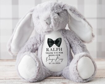 Ring Bearer Personalised Teddy Gift, Gifts for Page Boys, Page Boy Thank You Gift, Thank you for being our Page Boy, Page Boy Keepsake