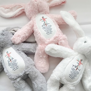 God Daughter Gift Bunny Teddy Christening, Personalised Gifts for God Daughter, Gifts for God Son, Christening Gifts, Baptism Gift Keepsake