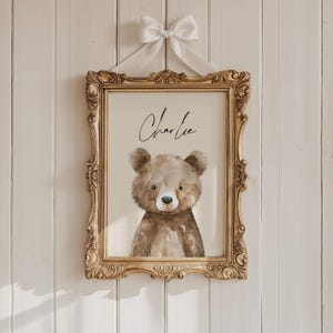 Personalisiertes neutrales Druckbild für Mädchen oder Jungen, Vintage-inspiriertes, neutrales Bild, personalisierter Druck für das Kinderzimmer