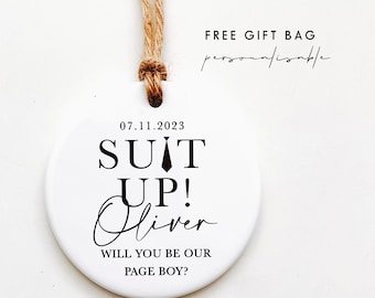 Page Boy Proposal - Will you be our Page Boy, Best Man, Usher, Groomsman, Page Boy - Suit Up Gifts for Wedding Party, Wedding Party Keepsake
