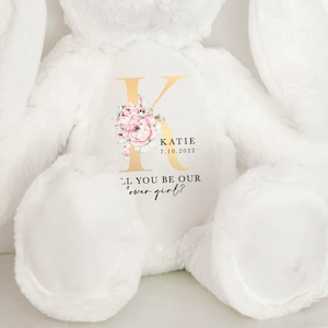 Prezent dla Flower Girl Personalized Teddy, Prezenty dla Flower Girl, Prezent dla Flower Girl Proposal, Czy zostaniesz moją Flower Girl? Flower Girl Proposal