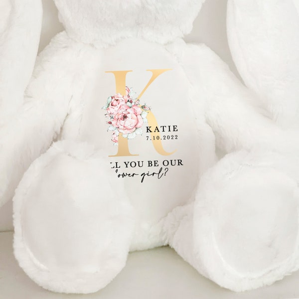 Flower Girl Personalised Teddy Gift, Gifts for Flower Girls, Flower Girl Proposal Gift, Will you be my Flower Girl? Flower Girl Proposal