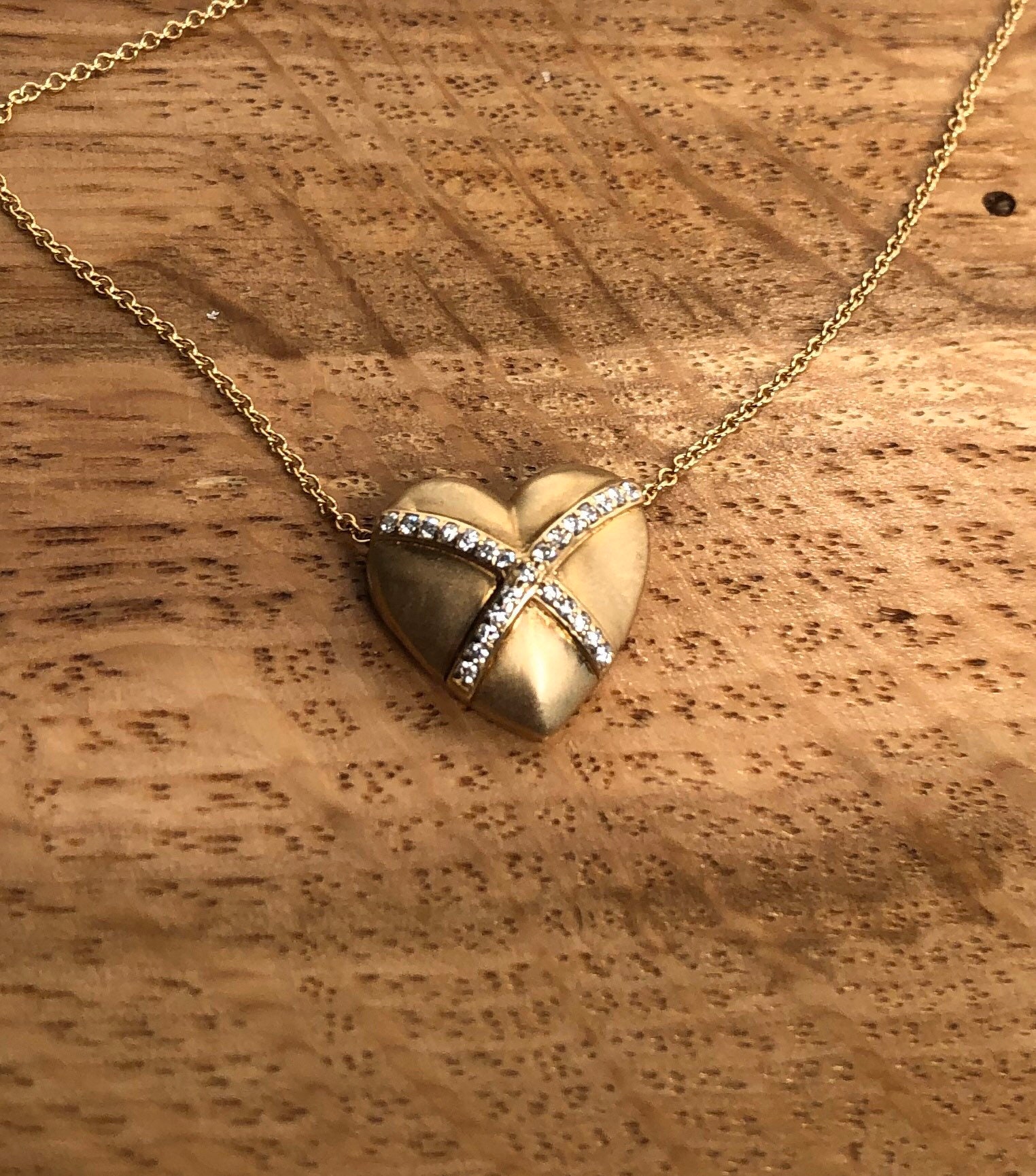Cross My Heart Necklace 14k Yellow Gold With Diamonds Etsy UK
