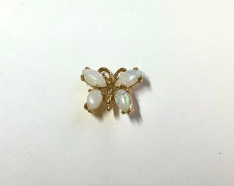 Lovely Opal Butterfly Stick Pin 14K