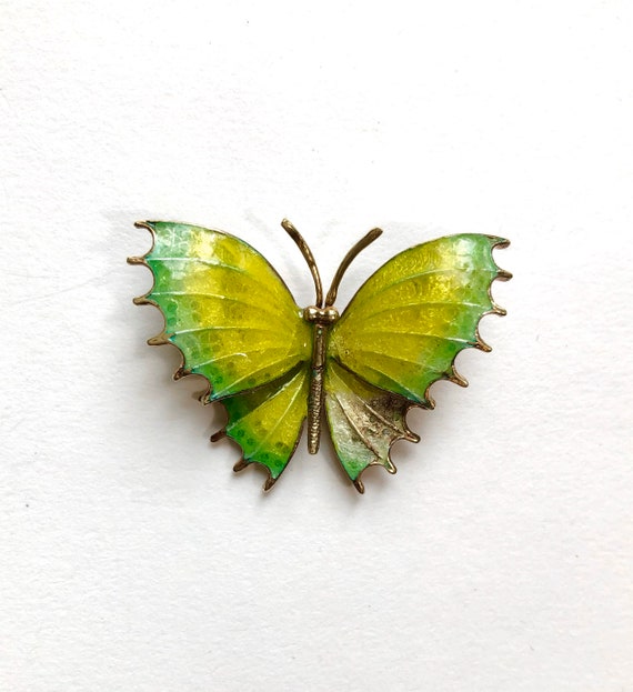 Spectacular Enamel Butterfly 14 kt