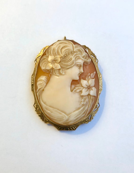 Beautiful Vintage 10K Shell Cameo