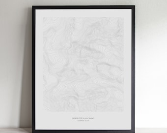 Grand Teton Topographic Letterpress Print – Jackson Hole, Wyoming
