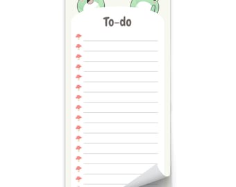 Magnetic Frog & Mushroom To-Do Notepad, Kawaii Stationery