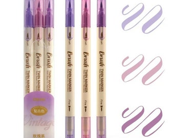Calligraphy Brush Marker Set, Double Tip Pen, Line Art Markers