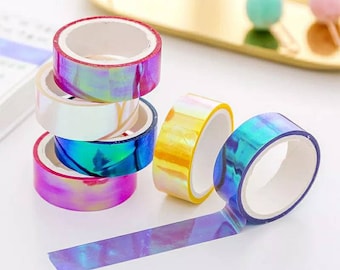 Holographic Washi Tape, Rainbow Unicorn Craft Tape (15mm x 5m)