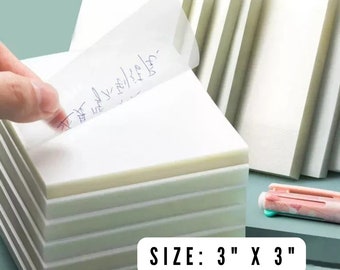 Transparent Sticky Notes, 3x3 Inch, Book Notes, School Office Supplies