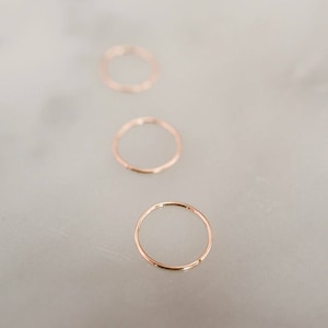 Custom Nose Ring, Cartilage, Helix, Tragus or Lip Hoop - Thin 24 Gauge Gold, Rose Gold, Sterling Silver