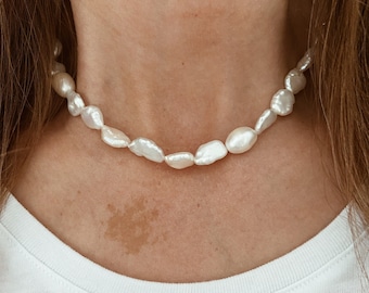 Organic Shaped Freshwater Pearl Necklace