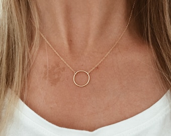 Infinity Circle Necklace - 14/20 Gold Fill or Sterling Silver - 15", 16", 17", 18", 19" or 20" goldfill chain