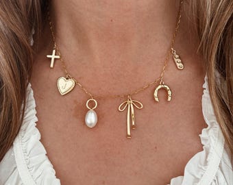 14k Gold Fill Custom Charm Necklace or .925 Sterling Silver Charm Necklace