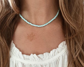 Genuine Turquoise Beaded Necklace with a 14k Gold Fill or .925 Sterling Silver