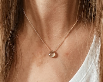 Foggy Moonstone Briolette Cut Gemstone on a 14/20 Gold Filled, Sterling Silver, or 14/20 Rose Gold Chain