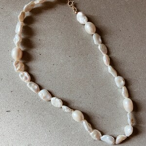 Organic Shaped Freshwater Pearl Necklace with a 14k Gold Fill or Sterling Silver Clasp image 6