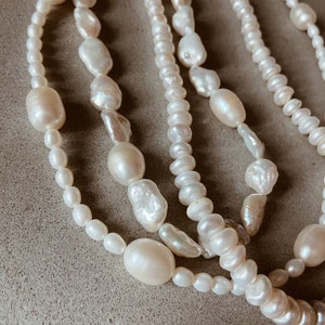 Organic Shaped Freshwater Pearl Necklace with a 14k Gold Fill or Sterling Silver Clasp image 9