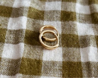 Thin Gold Huggie Hoop Earrings in 14k Gold Fill