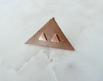 Gold Triangle Stud Earrings in 14/20 Gold Fill