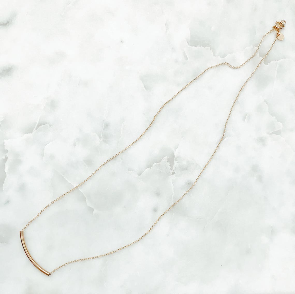 Curved Balance Bar Necklace in 14/20 Goldfill or Sterling Etsy New