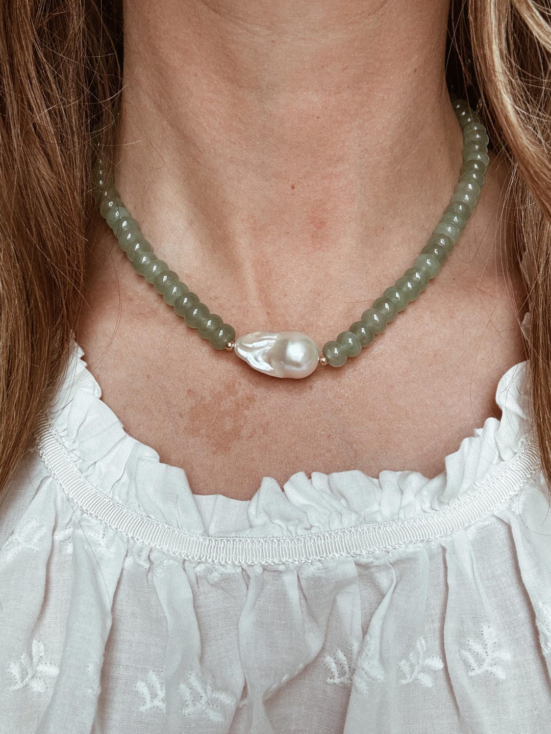 Baroque Pearl and Gemstone Necklace With 14k Gold Fill or .925 Sterling ...