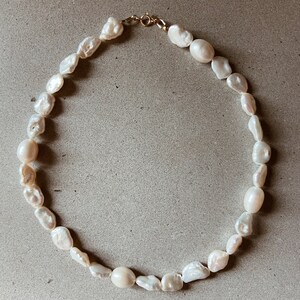 Organic Shaped Freshwater Pearl Necklace with a 14k Gold Fill or Sterling Silver Clasp image 4