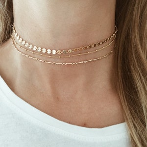 Gold Beaded Choker in 14/20 Gold-Fill // Satellite Chain image 3