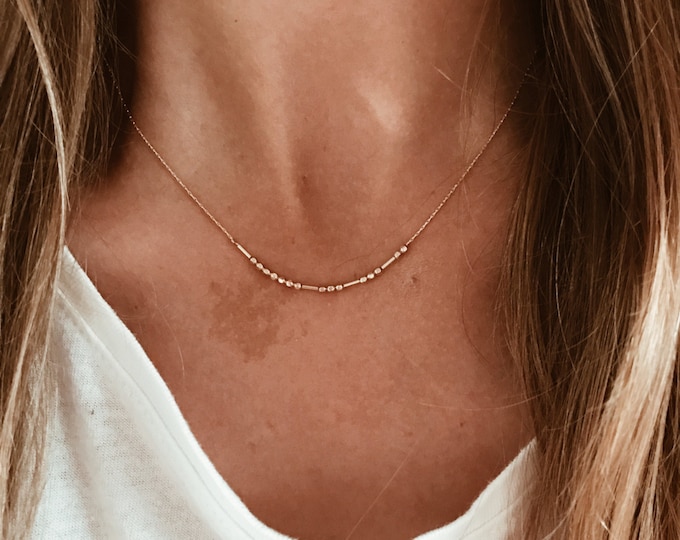 Featured listing image: CUSTOM Morse Code Necklace in 14/20 Gold-fill, 14/20 Rose Gold-fill or Sterling Silver