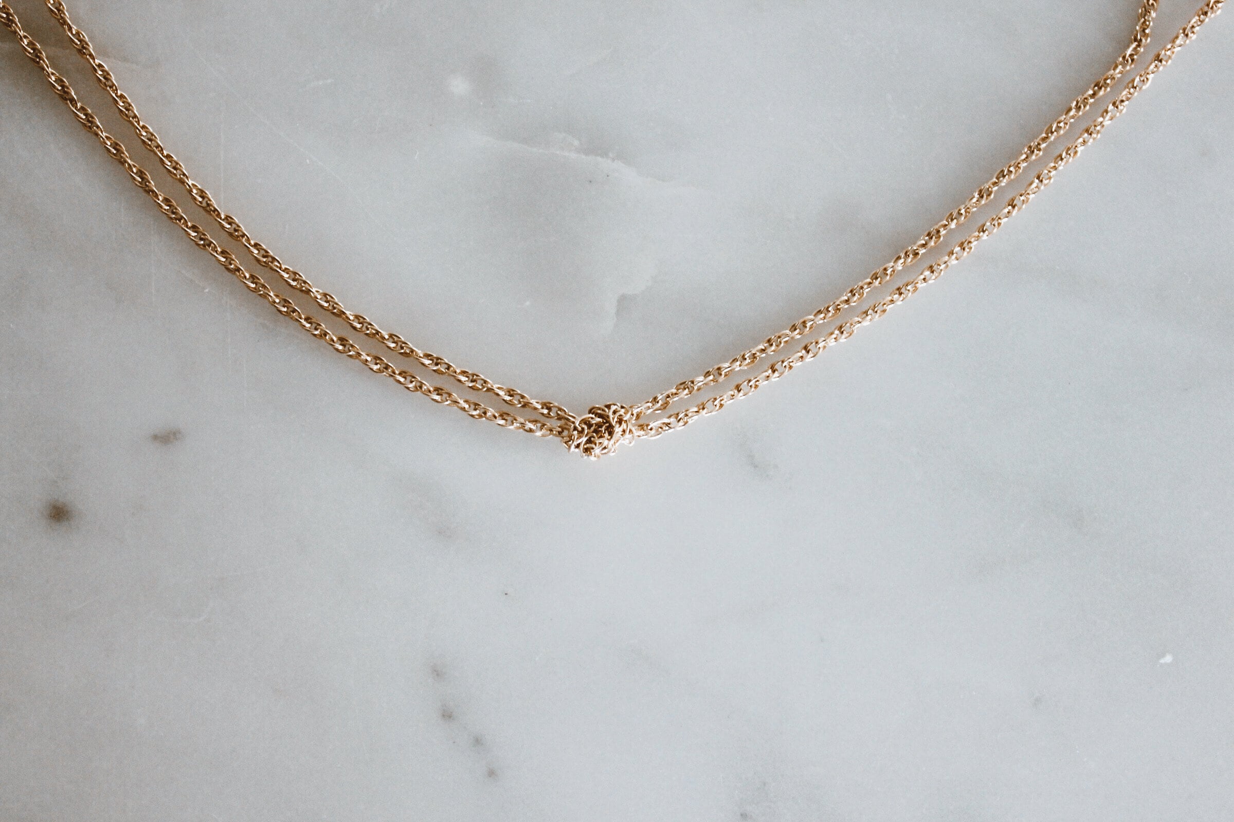 Knotted Double Chain Necklace in 14/20 Gold Fill