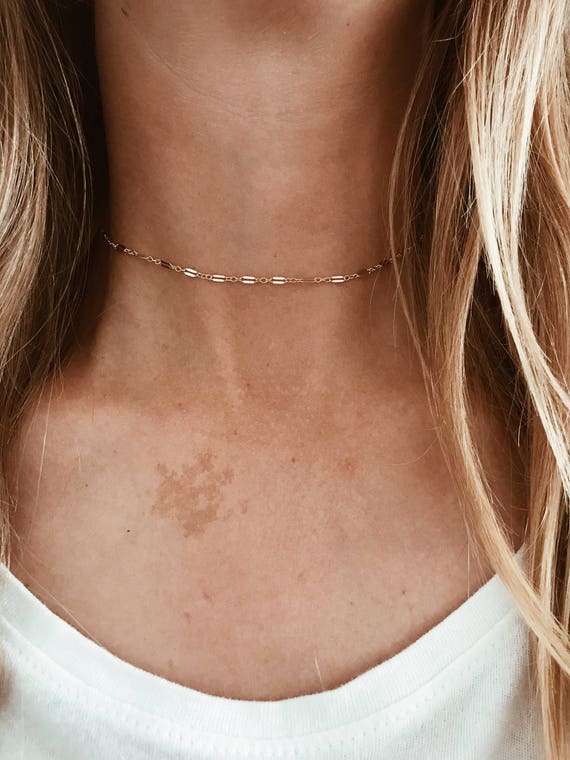 Open Link Choker Necklace in 14 20 Gold Fill Etsy Australia