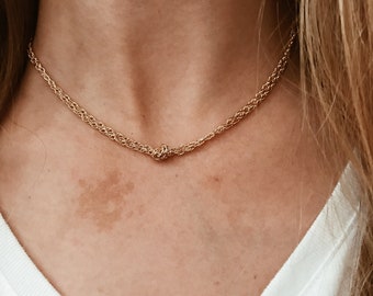 Knotted Double Chain Necklace in 14/20 Gold Fill