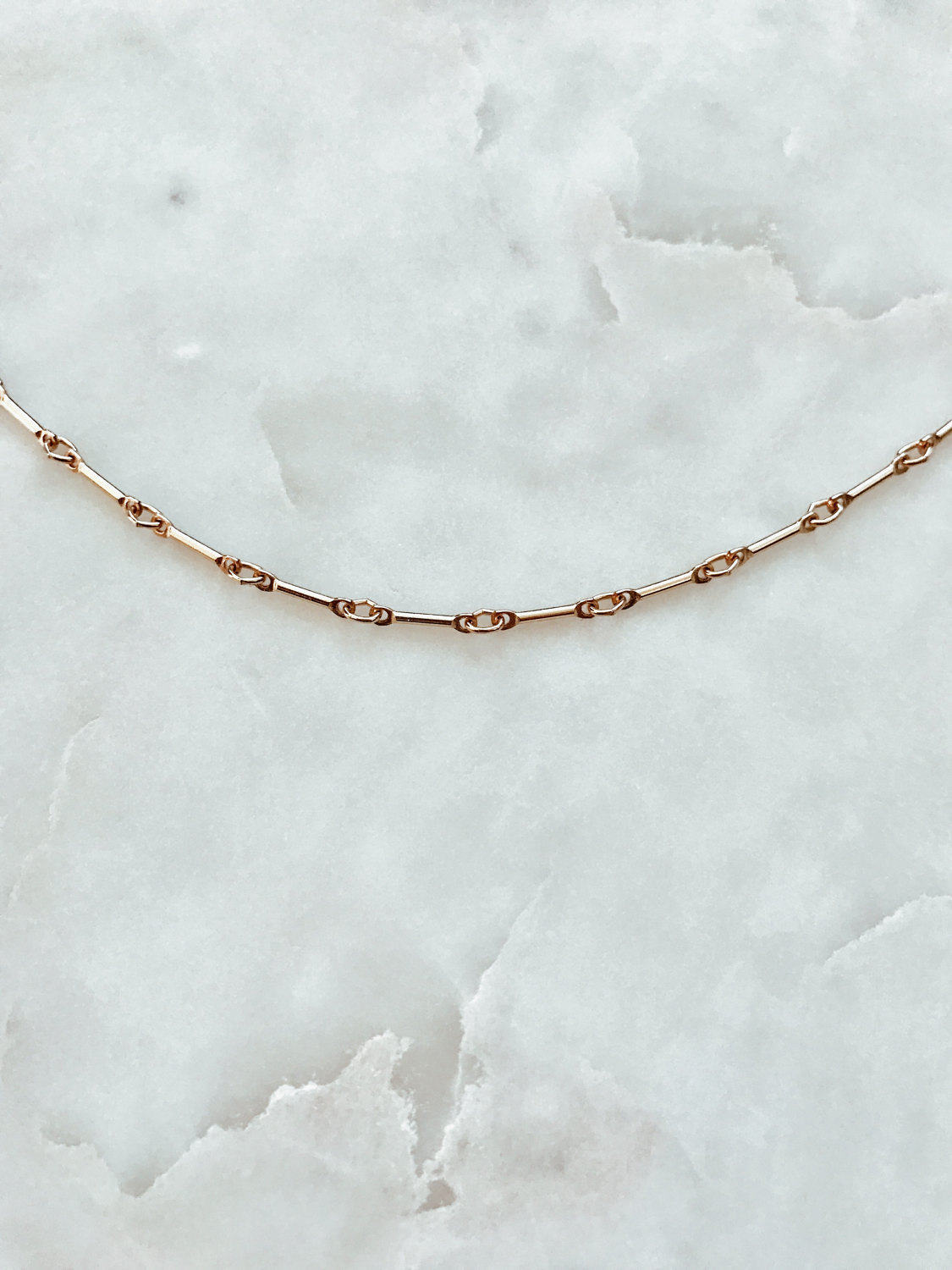 Gold small link choker necklace – Rose Burkhardt Jewelry