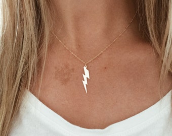 Lightening Bolt Necklace in 14/20 Gold Fill or Sterling Silver