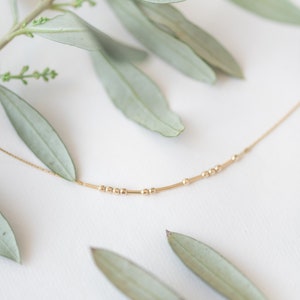 CUSTOM Morse Code Necklace in 14k Gold Fill, 14k Rose Gold Fill or Sterling Silver - Water Proof - Daily Wear Approved image 4