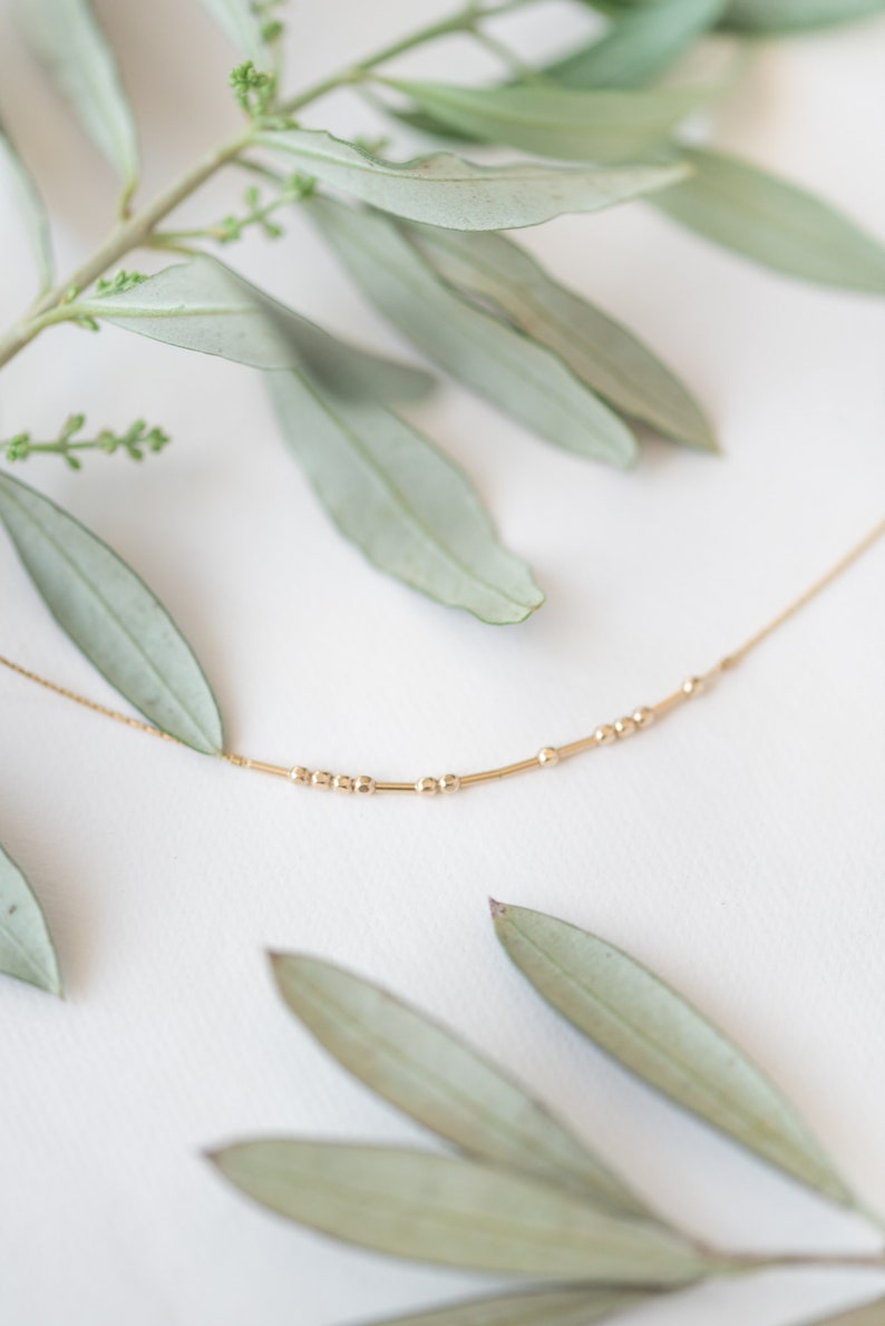 CUSTOM Morse Code Necklace in 14/20 Gold-fill, 14/20 Rose Gold-fill or Sterling Silver image 4