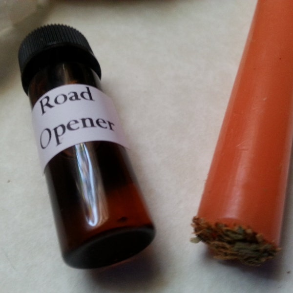 Road Opener Oil and Herb-Packed Candle Set ~ Release Blockages ~ Powerful ~ Remove Obstacles ~ Ritual ~ Made in USA ~ Nightfall Serenity