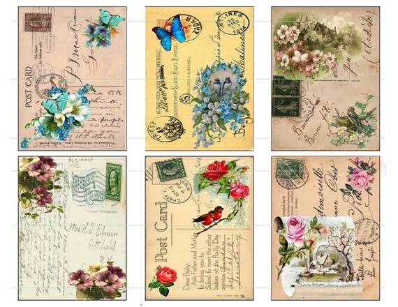 Postkarten Blumen Druckbare Bilder Digital Download Etsy