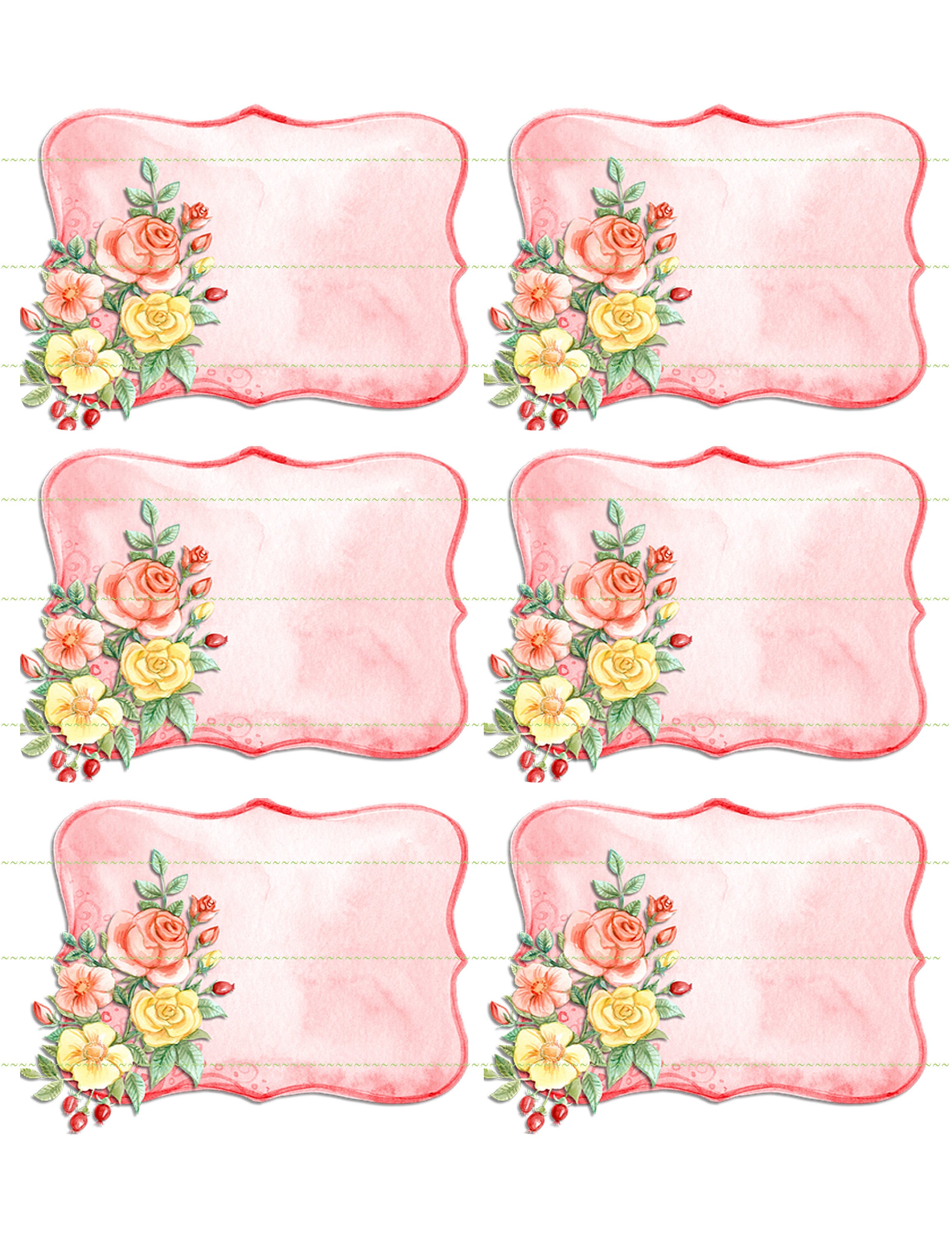 instant-download-pink-flower-name-tags-gift-tags-printable-etsy