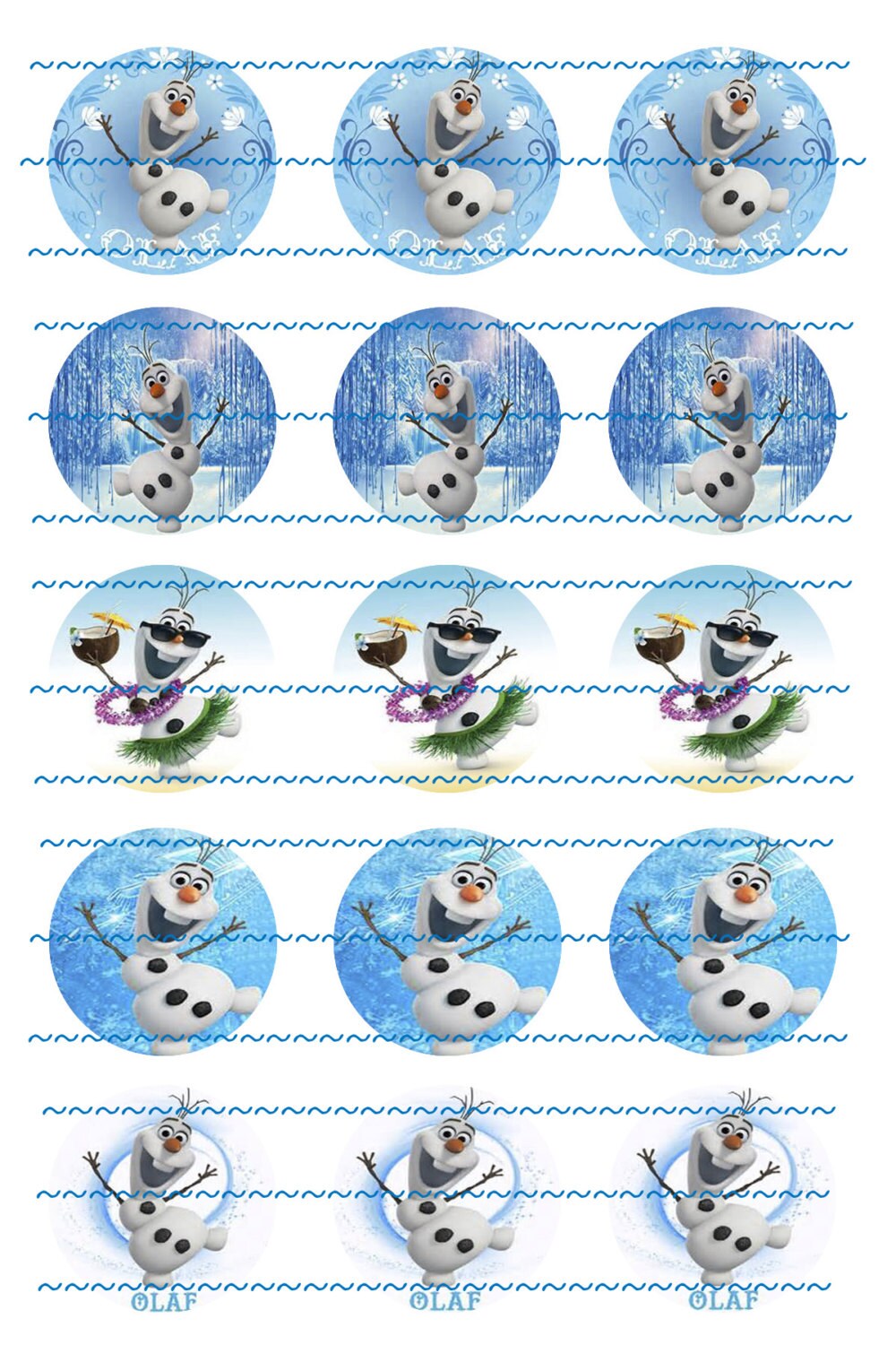 Instant Download Olaf Frozen Bottle Caps Party Favors Etsy
