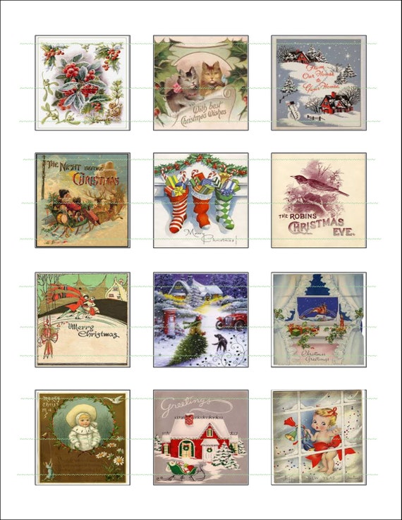 INSTANT DOWNLOAD Christmas Images 2 Squares Cupcake - Etsy